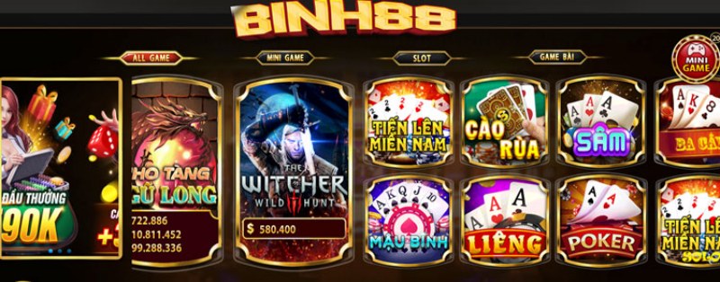 Vô vàn trò chơi đổi thưởng hấp dẫn tại Binh88